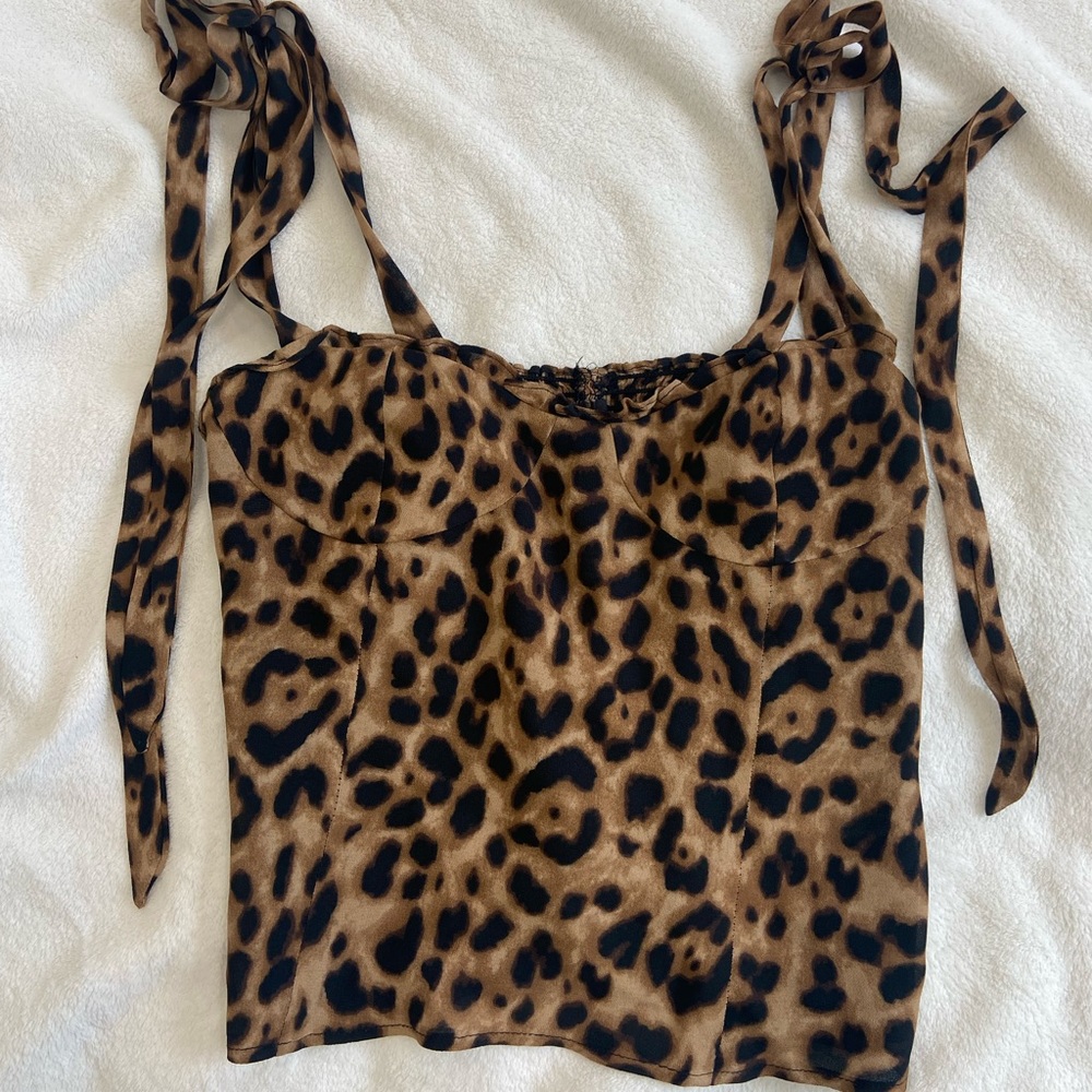 Reformation Blanca Top in Cheetah
